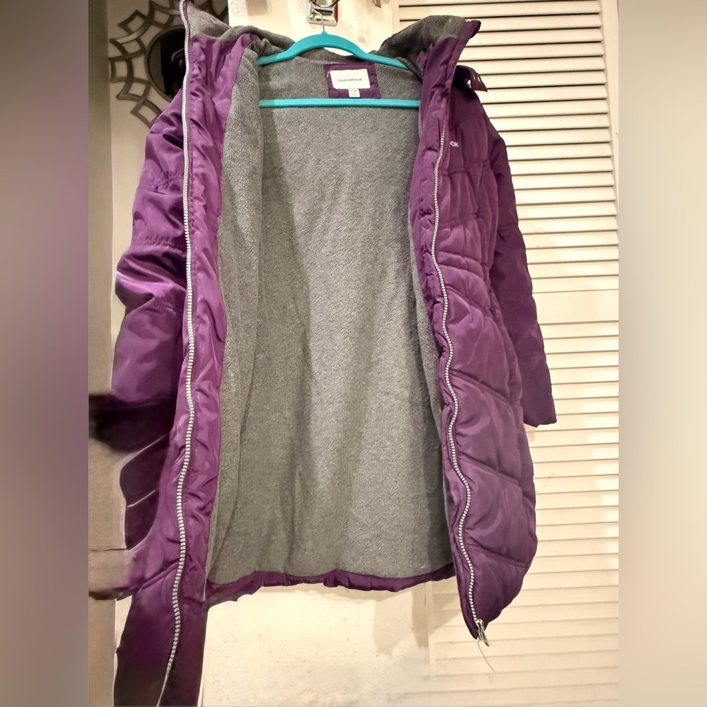 Calvin Klein Jeans Purple Puffer Jacket for Kids